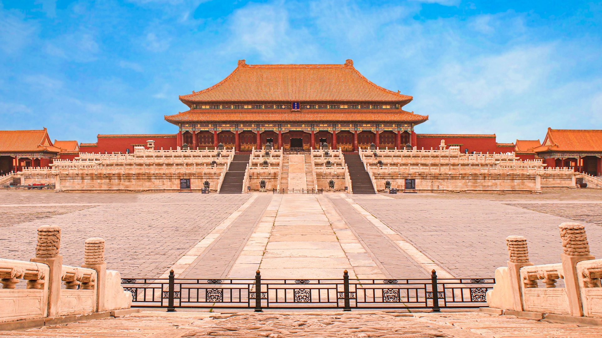 The Great Wall of China, an iconic Chinese landmark stretching across mountain ranges